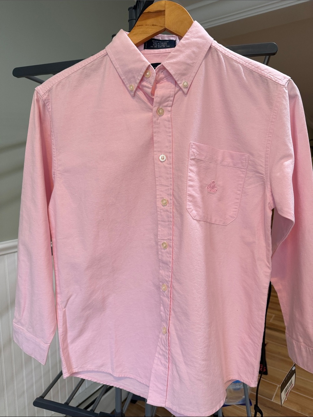 Vintage Y2K IZOD Girls Pink Cotton Oxford Shirt Size M 8/10